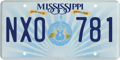 MS license plate NXO781