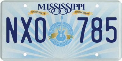 MS license plate NXO785