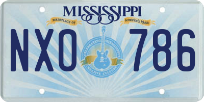 MS license plate NXO786