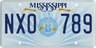 MS license plate NXO789