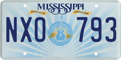 MS license plate NXO793