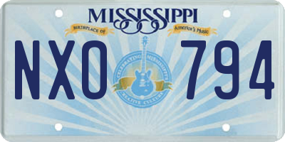 MS license plate NXO794