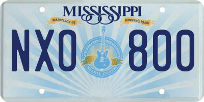 MS license plate NXO800