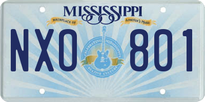 MS license plate NXO801