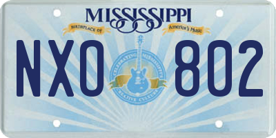 MS license plate NXO802