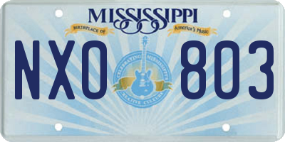 MS license plate NXO803