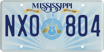 MS license plate NXO804