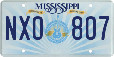 MS license plate NXO807