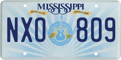 MS license plate NXO809