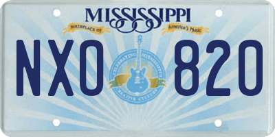 MS license plate NXO820