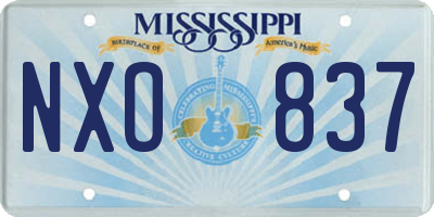 MS license plate NXO837