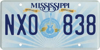 MS license plate NXO838