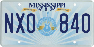 MS license plate NXO840
