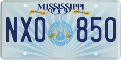 MS license plate NXO850