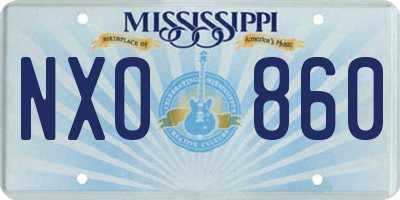 MS license plate NXO860