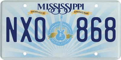 MS license plate NXO868
