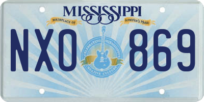 MS license plate NXO869