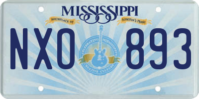 MS license plate NXO893