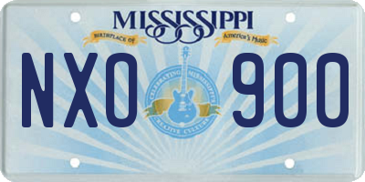 MS license plate NXO900