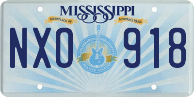 MS license plate NXO918