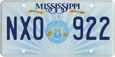 MS license plate NXO922