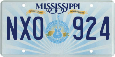 MS license plate NXO924