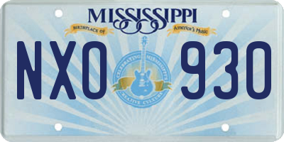MS license plate NXO930