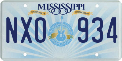 MS license plate NXO934