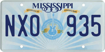 MS license plate NXO935