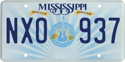 MS license plate NXO937