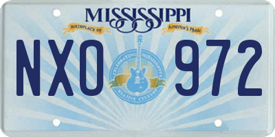 MS license plate NXO972