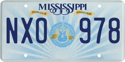 MS license plate NXO978