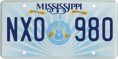 MS license plate NXO980