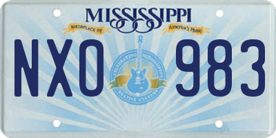 MS license plate NXO983