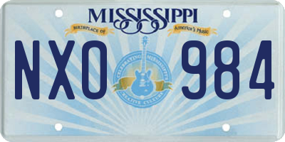 MS license plate NXO984