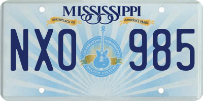 MS license plate NXO985
