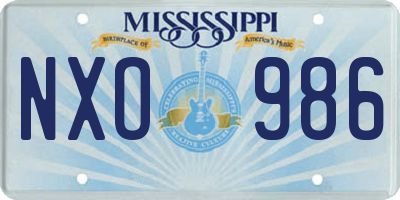 MS license plate NXO986