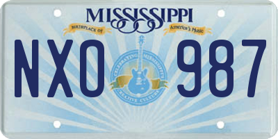 MS license plate NXO987