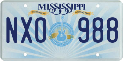 MS license plate NXO988