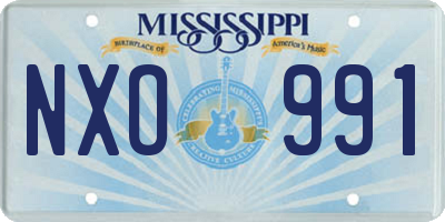 MS license plate NXO991