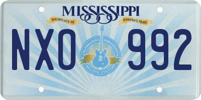MS license plate NXO992