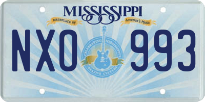 MS license plate NXO993