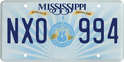 MS license plate NXO994