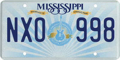 MS license plate NXO998