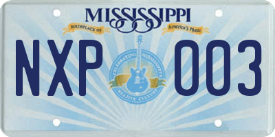 MS license plate NXP003