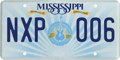 MS license plate NXP006