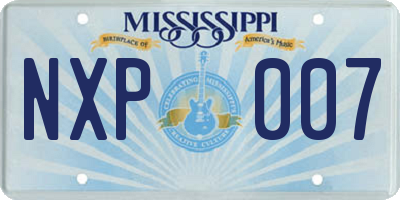 MS license plate NXP007