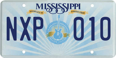 MS license plate NXP010
