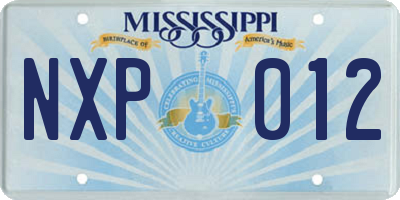 MS license plate NXP012