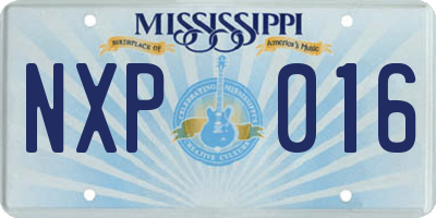 MS license plate NXP016